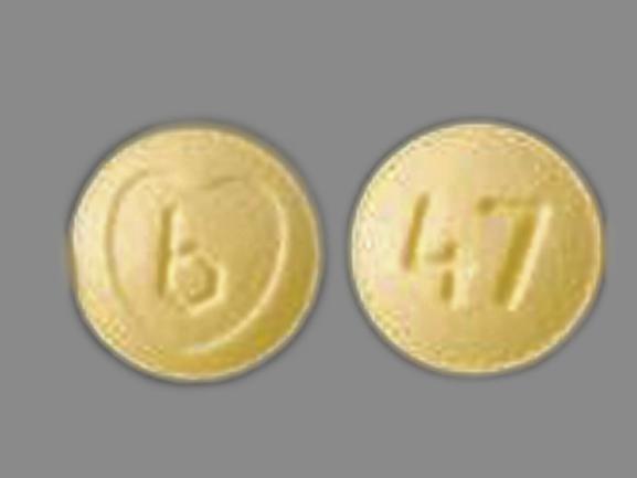 Pill b 47 Yellow Round is Ziac