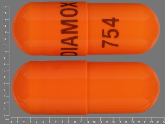 Pill DIAMOX 754 Orange Capsule/Oblong is Diamox Sequels