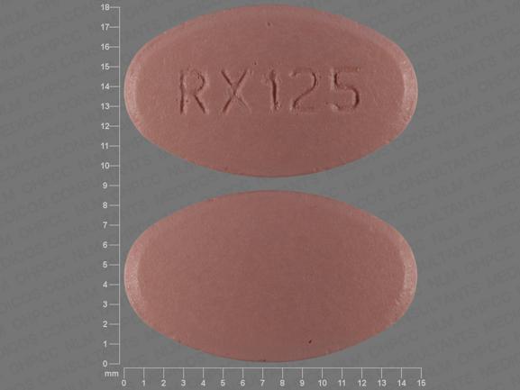 Pill RX125 Pink Oval is Valsartan