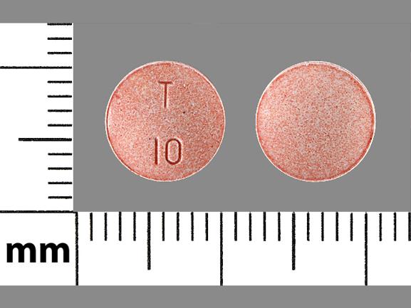 Pill T 10 Pink Round is Enalapril Maleate
