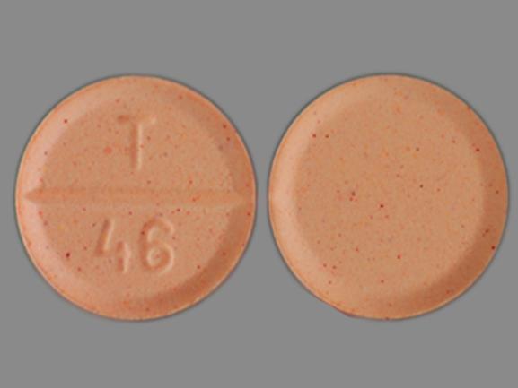 Pill T 46 Orange Round is Clorazepate Dipotassium