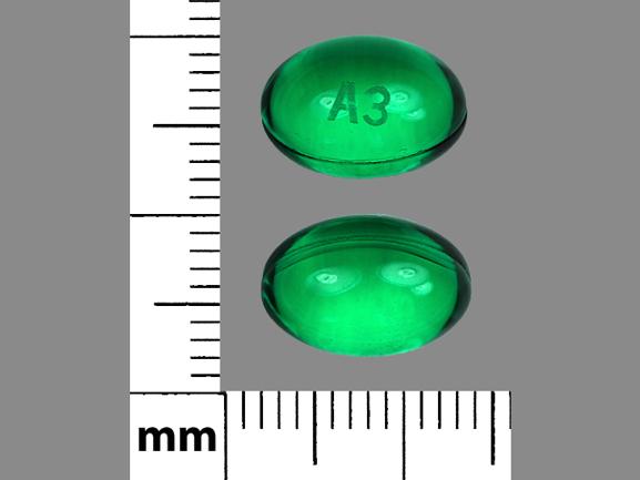 A3 Pill Images Green Elliptical Oval