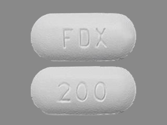 Pill FDX 200 White Capsule/Oblong is Dificid