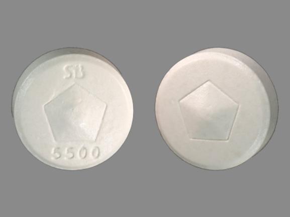 Pill SB 5500 White Round is Albenza