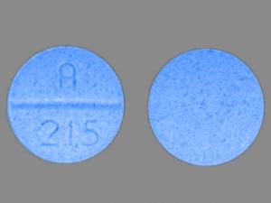 Pill A 215 Blue Round is Oxycodone Hydrochloride