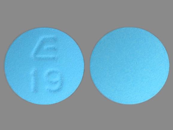Pill E 19 Blue Round is Desipramine Hydrochloride