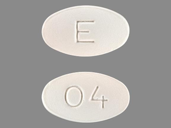Pill E 04 White Oval is Carvedilol