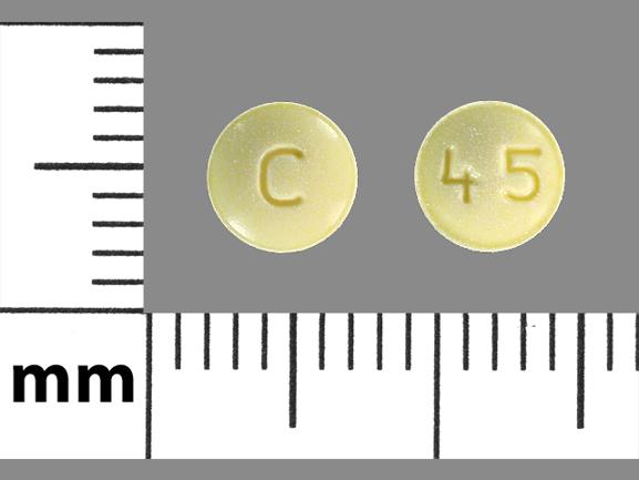 Pill C 45 Yellow Round is Olanzapine