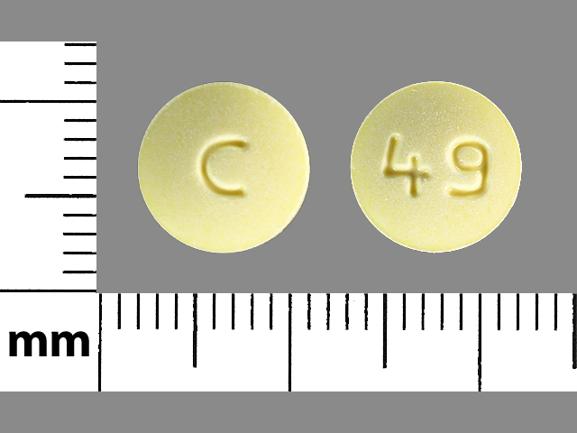 Pill C 49 Yellow Round is Olanzapine