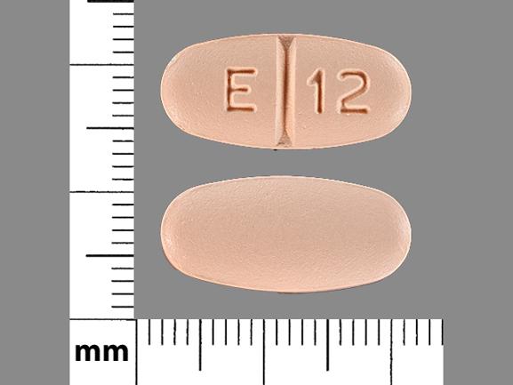 Pill E 12 Orange Oval is Levetiracetam