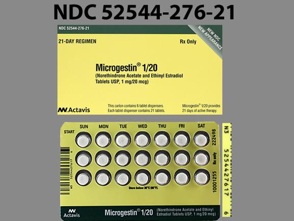 Microgestin 1 20 ethinyl estradiol 0.02 mg / norethindrone 1 mg P-D 915