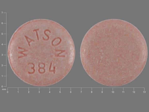 Pill WATSON 384 Pink Round is Zovia 1/50E