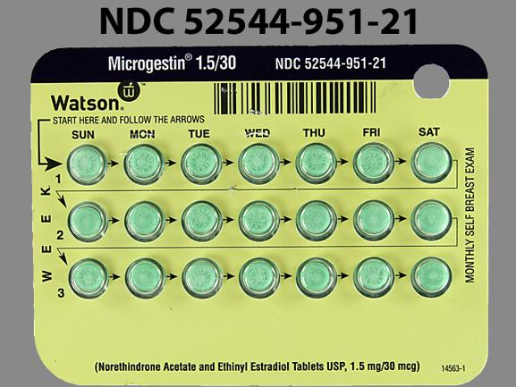 Microgestin 1.5 30 ethinyl estradiol 0.03 mg / norethindrone 1.5 mg WATSON 631
