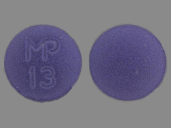 Pill MP 13 Purple Round is Hydroxyzine Hydrochloride