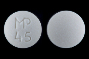 Pill MP 45 White Round is Metronidazole