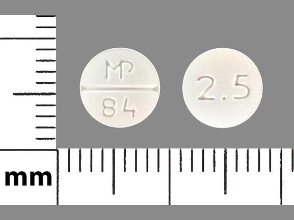 Pill MP 84 2.5 White Round is Minoxidil