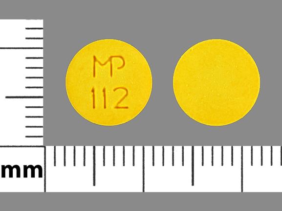 Pill MP 112 Yellow Round is Sulindac
