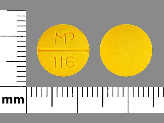 Pill MP 116 Yellow Round is Sulindac