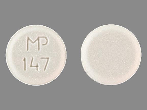 Pill MP 147 White Round is Atenolol