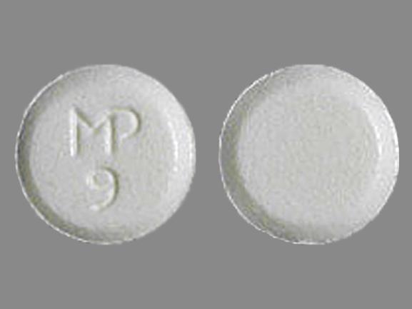 Pill MP 9 White Round is Atenolol