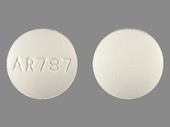 Pill AR 787 White Round is Fenofibric Acid.