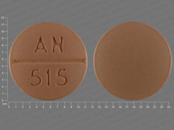 Pill AN 515 Beige Round is Spironolactone Hydrochloride