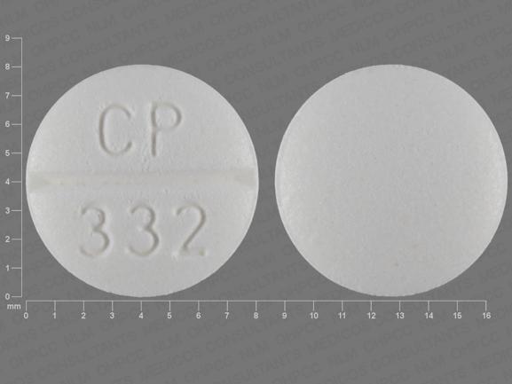 Pill CP 332 White Round is Hydrocortisone