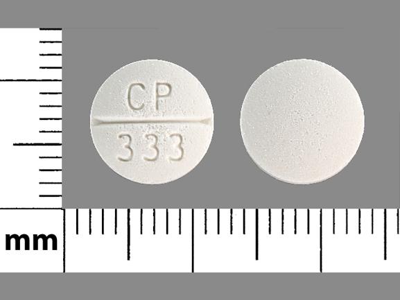 Pill CP 333 White Round is Hydrocortisone