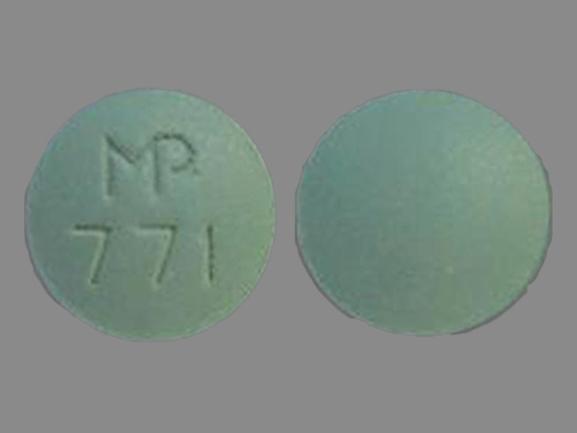 Pill MP 771 Green Round is Felodipine extended-release