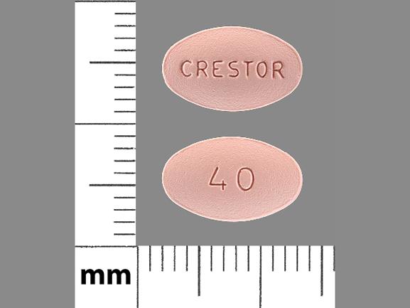 Pill CRESTOR 40 Pink Oval is Crestor