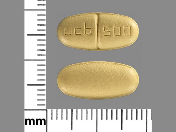 Pill ucb 500 Yellow Oval is Keppra