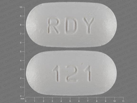Pill RDY 121 White Capsule/Oblong is Atorvastatin Calcium