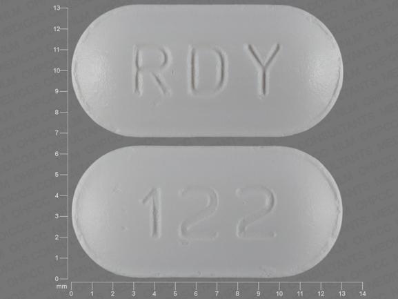 Pill RDY 122 White Oblong is Atorvastatin Calcium