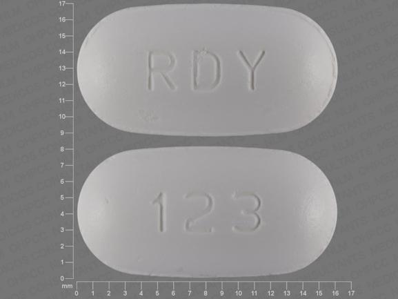 Pill RDY 123 White Capsule/Oblong is Atorvastatin Calcium