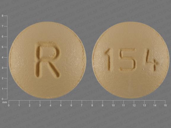 Pill R 154 Yellow Round is Ondansetron Hydrochloride