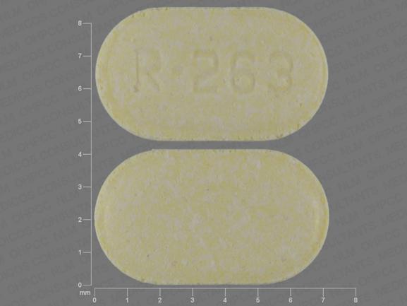 Pill R-263 Yellow Capsule/Oblong is Olanzapine (Orally Disintegrating)