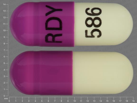 Pill RDY 586 Purple Capsule/Oblong is Amlodipine Besylate and Benazepril Hydrochloride