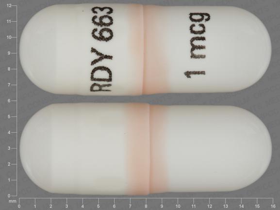 Pill RDY 663 1 mcg White Capsule/Oblong is Paricalcitol