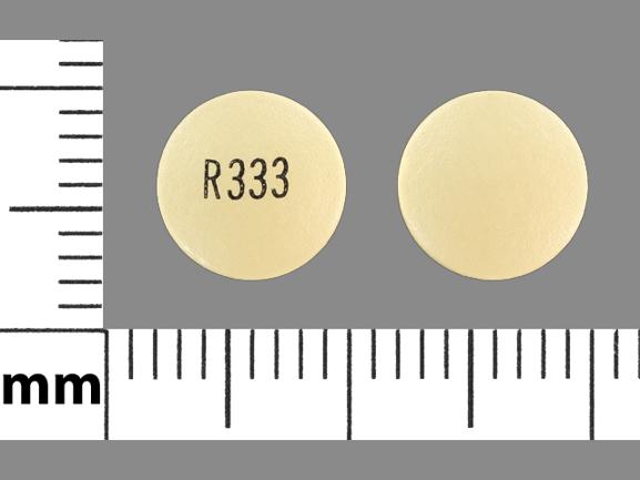 Pill R333 Yellow Round is Pantoprazole Sodium Delayed Release