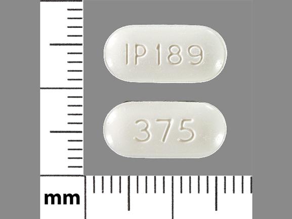 Pill IP 189 375 White Elliptical/Oval is Naproxen
