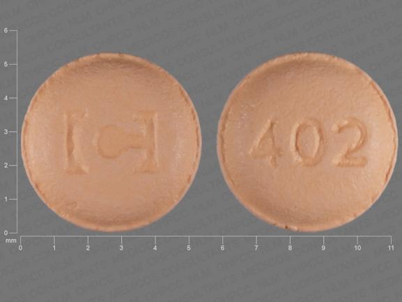 Pill C 402 Peach Round is Tiagabine Hydrochloride