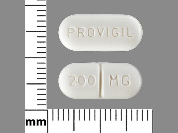 Pill PROVIGIL 200 MG White Capsule/Oblong is Modafinil