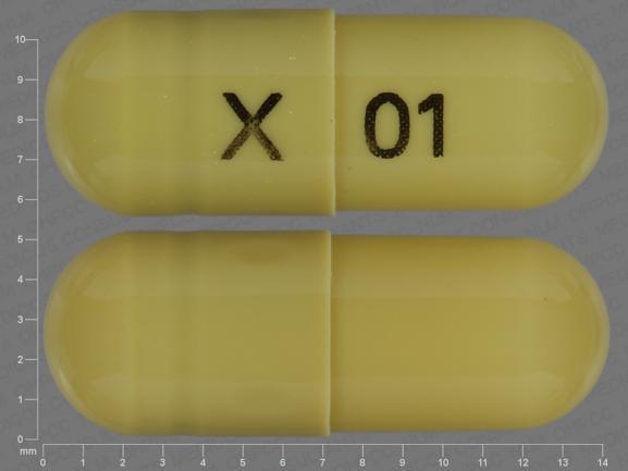 Pill X 01 Green Capsule/Oblong is Duloxetine Hydrochloride Delayed-Release