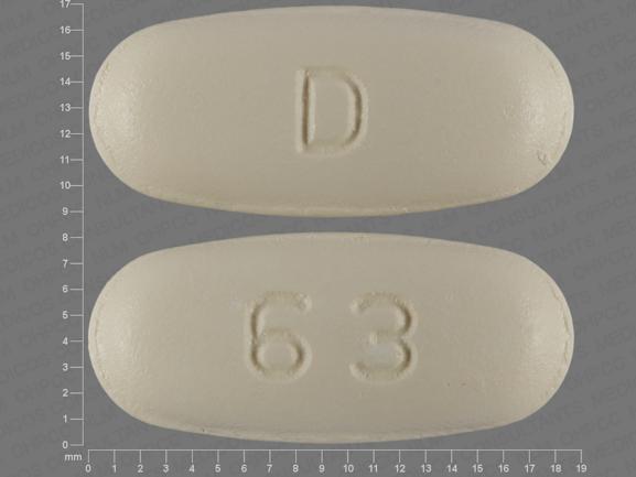 Pill D 63 is Clarithromycin 500 mg