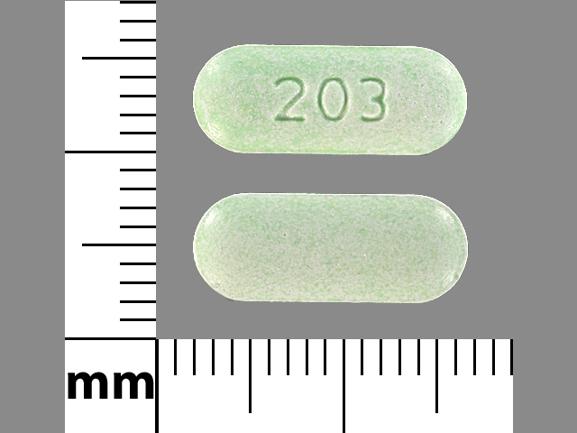 Pill 203 Green Capsule/Oblong is Hyoscyamine Sulfate Sustained Release