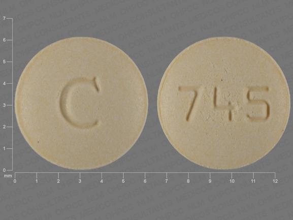 Pill C 745 Yellow Round is Repaglinide