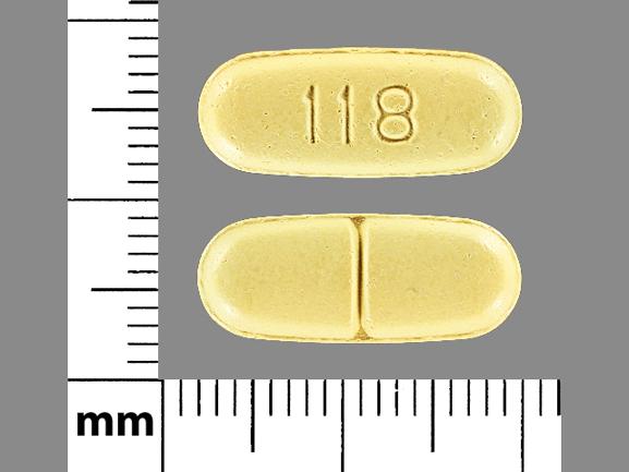 Pill 118 Yellow Capsule/Oblong is Verapamil Hydrochloride Extended-Release