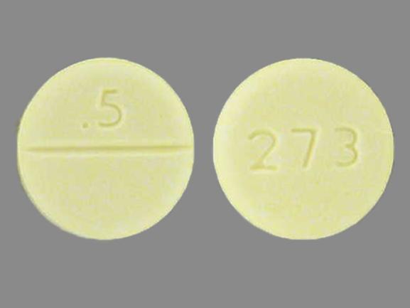 Pill 273 .5 Yellow Round is Clonazepam