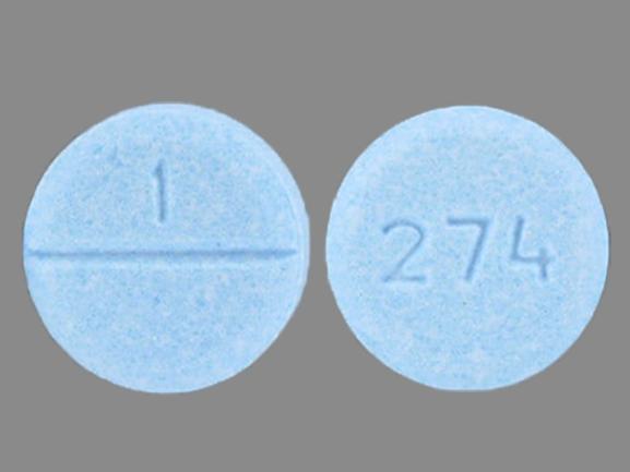 Pill 1 274 Blue Round is Clonazepam.