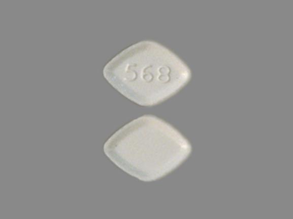 Pill 568 White Four-sided is Amlodipine Besylate